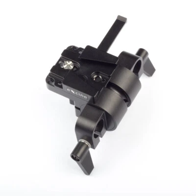 Abrazadera de varilla giratoria 360° 15 mm montaje en V adaptador de montaje en batería para alimentación de cámara Foto 1 de 4