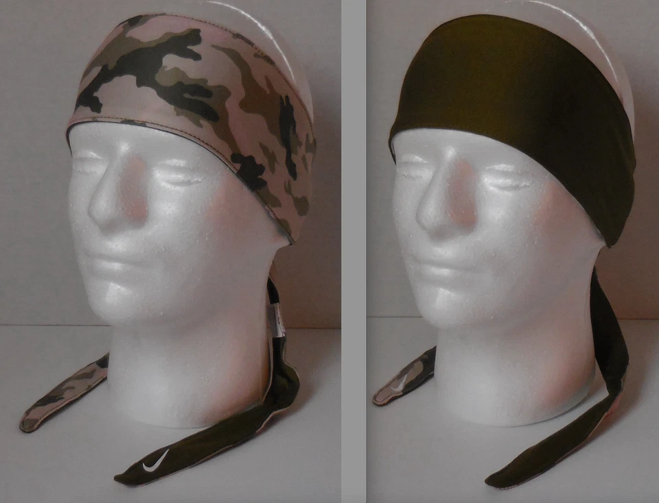 Nike Printed Bandana Head Tie Reversible Camo Stone/Olive Flak Unisex