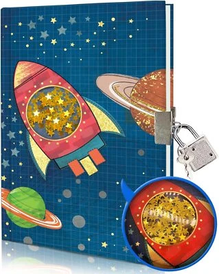 Tagebuch Jungs mit Schloss Raumschiff Kinder160 Linierte Seiten Notizbuch - Bild 1 von 4