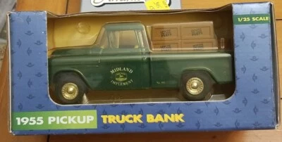 Vintage 1992 ERTL 1955 Pick-up Truck Bank John Deere 1/25 Scale - Image 1 of 3
