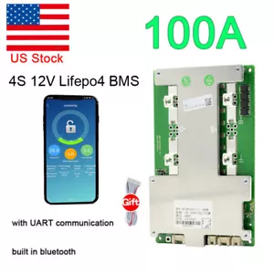 JBD BMS Smart 4S 12V 100A Lifepo4 Battery Protection Board Same Port w/ Balance - Picture 1 of 19
