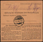 Memel; "HEYDEKRUG", Stegstpl. 2.7.16 rks. Paketkarte, 50 Pf. Germania (2)