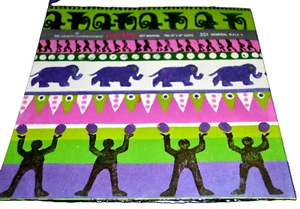 CIRCUS Gift Wrap ELEPHANT PEOPLE CROWD TUBA NIP Vtg BUZZA CARDOZO COLOR MAGIC - Picture 1 of 1