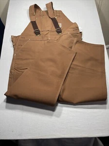 Carhartt 42x32 Bib Overall Mens Brown Duck Unlined NWT R01 Double Knee USA Vtg - Picture 1 of 4