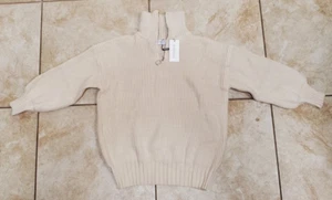 Suéter SHEKOU Mujer Tejido Cuello Alto Talla M Beige Tejido con Cable-Nuevo - Imagen 1 de 10