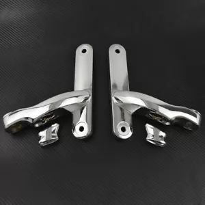Chrome Auxiliary Lighting Brackets Fit For Harley Touring Softail Dyna 1997-2016 - Foto 1 di 8
