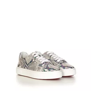 CHRISTIAN LOUBOUTIN 795 $ Zapatillas bajas de cuero pitón plateado Vieirissima - Imagen 1 de 9