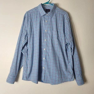 UNTUCKit Herren Gr. XL Lehman blau kariert Knopfleiste Hemd Stretch klassisch modern - Bild 1 von 10