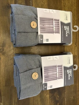 Real Living Grey Set Of 2 Tier & Valance NWT - Image 1 of 3