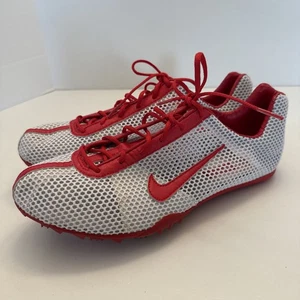 Nike Bowerman Series Track and Field Spikes Shoes Men’s Size 10.5 White and Red - Picture 1 of 15