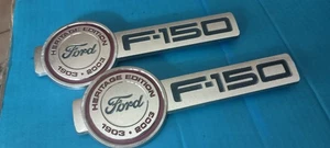 Ford F-150 Truck Fender Emblem Pair Of 2003 Chrome Heritage Edition OEM USED  - Picture 1 of 6