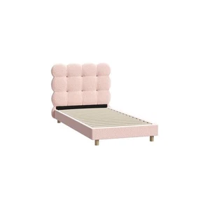 Bed Frame Single Size Tufted Bedhead Boucle Fabric Pink - Picture 1 of 7