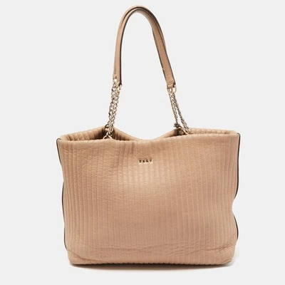 DKNY Beige Quilted Leather Chain Tote - Image 1 of 4