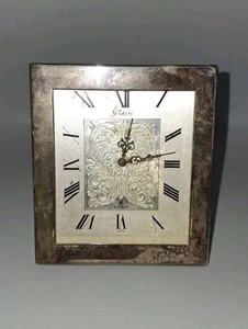 Gorham 399C CYMA Uhr Sterlingsilber ausgefallenes geätztes Zifferblatt Executive Reisewecker - Bild 1 von 10
