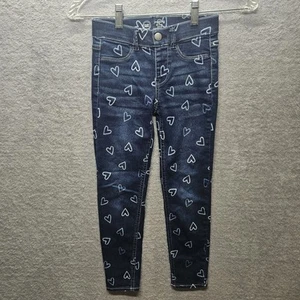 Wonder Nation Girl's Sz M (7/8) Dark Wash Jegging, Heart Pattern, Pull-On - Picture 1 of 7