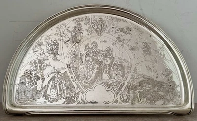 BANDEJA TRONA INFANTIL RIMAS INFANTILES GRABADAS ÁCIDO ESTERLINO KERR RARA C. 1910 Foto 1 de 4