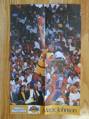 Rare Send-Away MAGIC JOHNSON #32 LOS ANGELES LAKERS Sports Illustrated Poster - Image 1 of 2