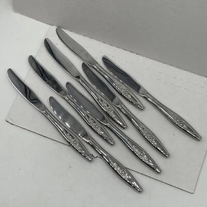 Oneida Community Lasting Rose Modern Hollow Dinner Knife Stainless 8.5" Lot 8 - Picture 1 of 3
