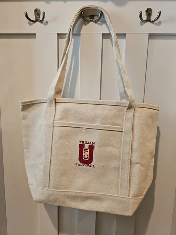 NEW w/ Tags USC Trojans Football Canvas Embroidered Tote Bag MSRP $39.95 Cover