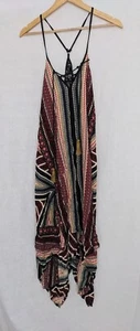 Primark Mayan Pattern Lace Up Tassle Maxi Dress Multi Size 14 Large Party - Picture 1 of 2