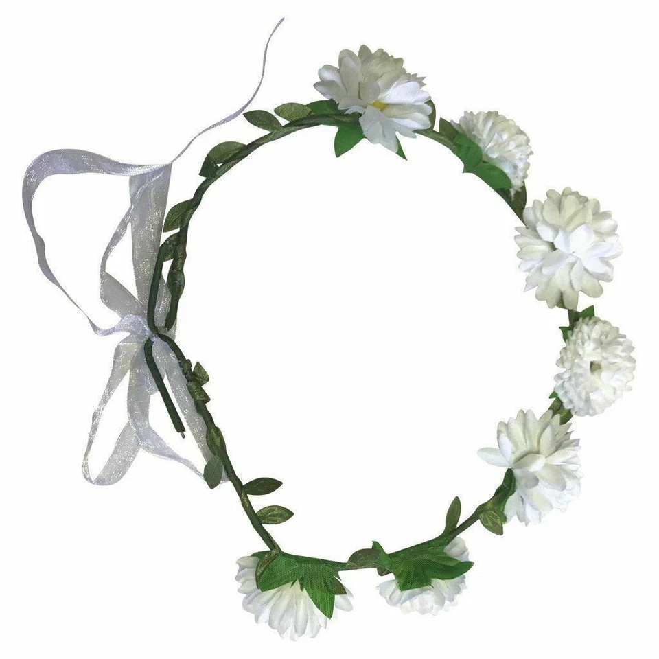 Diadema Floral Flor Boda Cumpleaños Fiesta Corona Vestir Banda para el Cabello - Blanco Foto 1 de 1