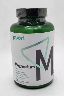 Suplemento de zinc magnesio orgánico Puori - 300 mg - 120 unidades nuevo sellado 05/2025 Foto 1 de 4