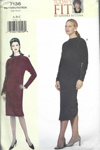 VOGUE Today's Fit Pattern #7136-Misses Dress-Top-Skirt Sizes A-B-C Bust 32-36 - Picture 1 of 1