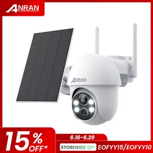 ANRAN 360° PTZ WIFI Solar Battery Powered Security Camera Outdoor Wireless Dome - Picture 1 of 11