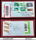 BRITISH VIRGIN ISLANDS 2001 REGISTERED AEROGRAMME with UNITED STATES USA STAMPS