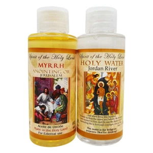 Blessed Holy Water Jordan River & Myrrh Anointing Oil 60 ml Bottle Holy Land Lot - Picture 1 of 1