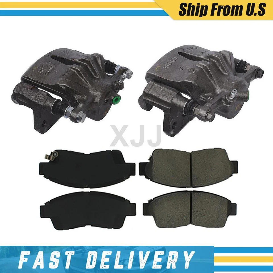 Front Left Front Right Brake Calipers & Metallic Pads For 1997-2000 Toyota Camry - Image 1 of 4