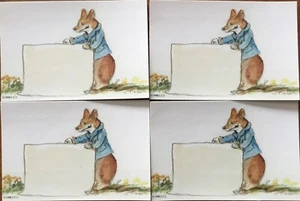 4 MINT Tasha Tudor Illustrated Corgi Bookplates Stickers in Great condition - Picture 1 of 2