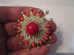 VINTAGE A897 DESIGNER BROOCH PIN - STARBURST DESIGN - TUB SC-7 - Picture 1 of 2