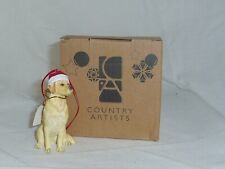 Yellow Labrador dog with Santa Hat Enesco Country Artists ornament NIB CA00513