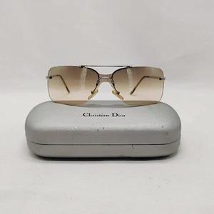 VINTAGE Christian Dior Mini Motard Sunglasses Frames Shield Chrome 00s 90s - Picture 1 of 12