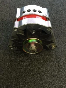 150 AMP BMW Alternator High Output Powder Coated & Vented Polished/Chrome Look - Foto 1 di 3