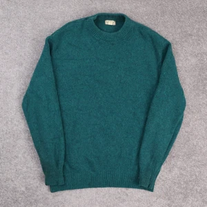 VTG L.L. Bean 80s Wool Knit Sweater Emerald Green 2XL Men's Made in USA - Picture 1 of 9
