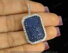 3.00Ct Round Cut Lab Created Blue Sapphire Do-Tag Pendent 14K Yellow Gold Plated
