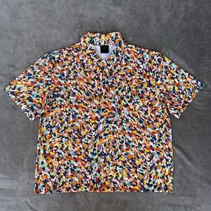 Air Jordan Nike Shirt Mens Large Button Up Graphic All Over Print Poolside - Picture 1 of 12