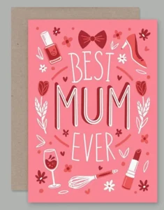 Best Mum Ever - Blank Greeting Card - Picture 1 of 1