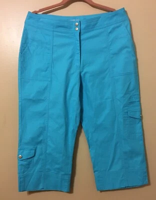 coldwater creek-Pantalon corto para mujer de color azul, con bolsillo - Imagem 1 de 4