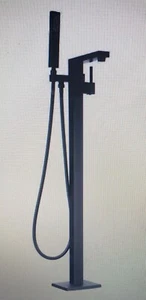 Grifo de bañera romano independiente AKDY relleno de bañera ducha de mano negro mate TF0043 - Imagen 1 de 3