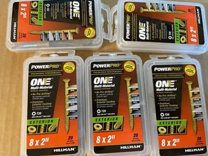 5 pack of 20  100 total Hillman Power Pro Fasteners 8X2 Fh Ext Screw T20 116790 - Picture 1 of 3