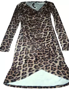 Dress Animal print Stretchy Size 1 (uk 8-10) Brand New With Tags by La mu - Picture 1 of 11