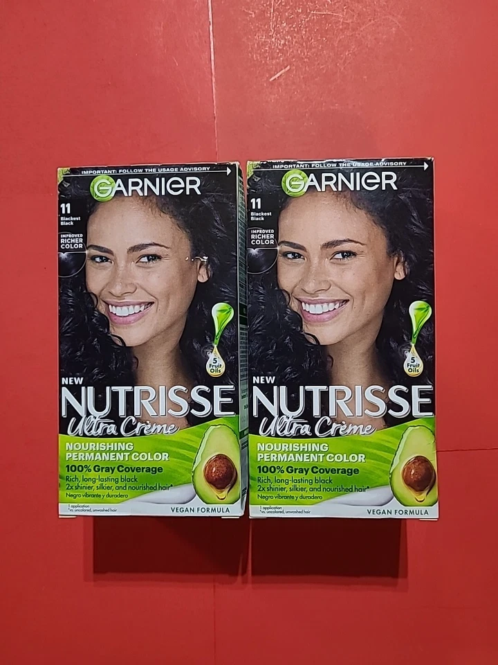 Garnier Nutrisse Nourishing Hair Color Creme 11 Blackest Black