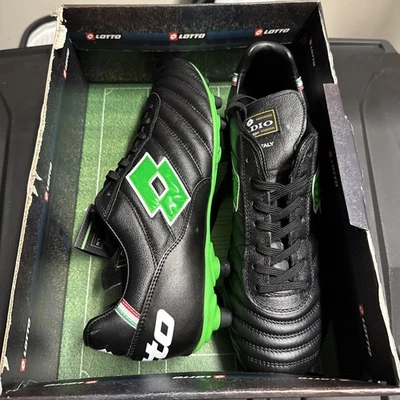 Lotto Stadio OG II FG Soccer Cleats - All Black, Spring Green | Men’s Size 10  - Image 1 of 4