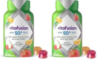 2 Pack Vitafusion Men's 50+ Daily Multivitamin, Gummy Vitamins, 120 each, 07/26 - Image 1 of 4