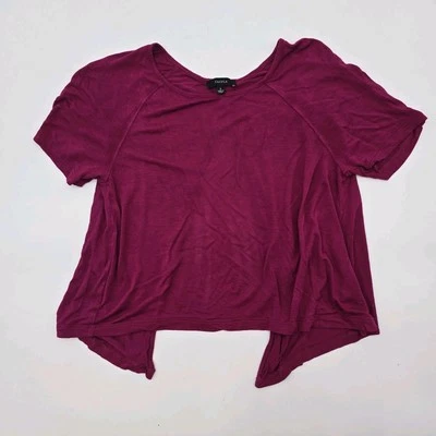 Camiseta Anthropologie Mujer Pequeña Rosa Abierta Abierta Espalda Slouchy Crew Camiseta Corta Foto 1 de 4