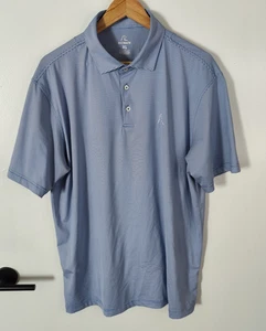 Rhoback Polo Shirt Mens Size XL Blue Striped Golf Performance Stretch Logo - Picture 1 of 7