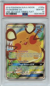 2019 Pokemon Dedenne Gx #195a Unbroken Bonds Trainer's Toolkit PSA 10 GEM MINT - Picture 1 of 2